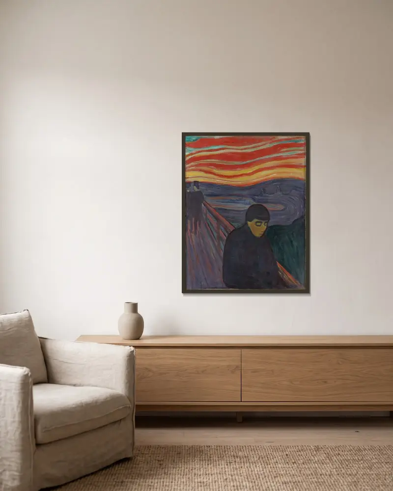 Zoufalství, 1894, Edvard Munch v rámu na stěně