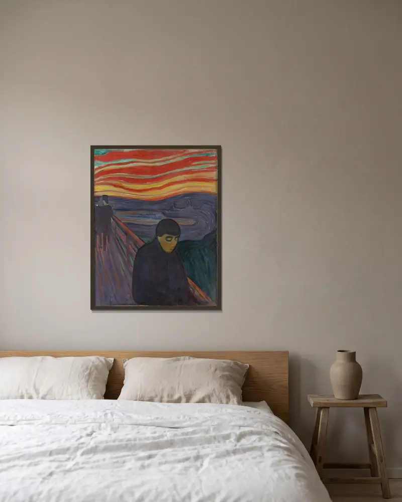 Zoufalství, 1894, Edvard Munch v rámu na stěně