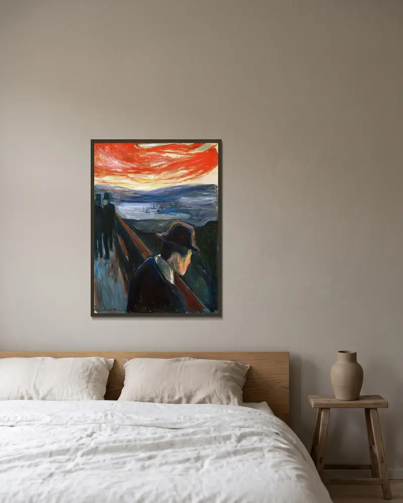 Despair, 1892 av Edvard Munch inramad på en vägg