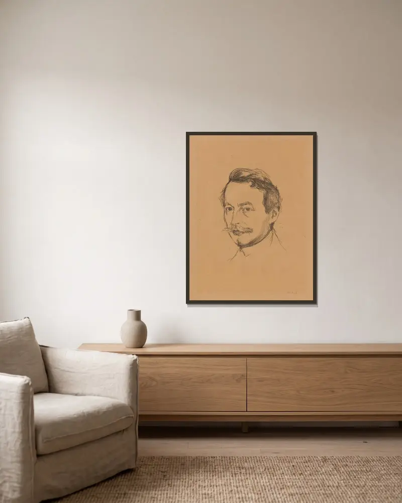 Dr. Max Linde von Edvard Munch gerahmt an einer Wand