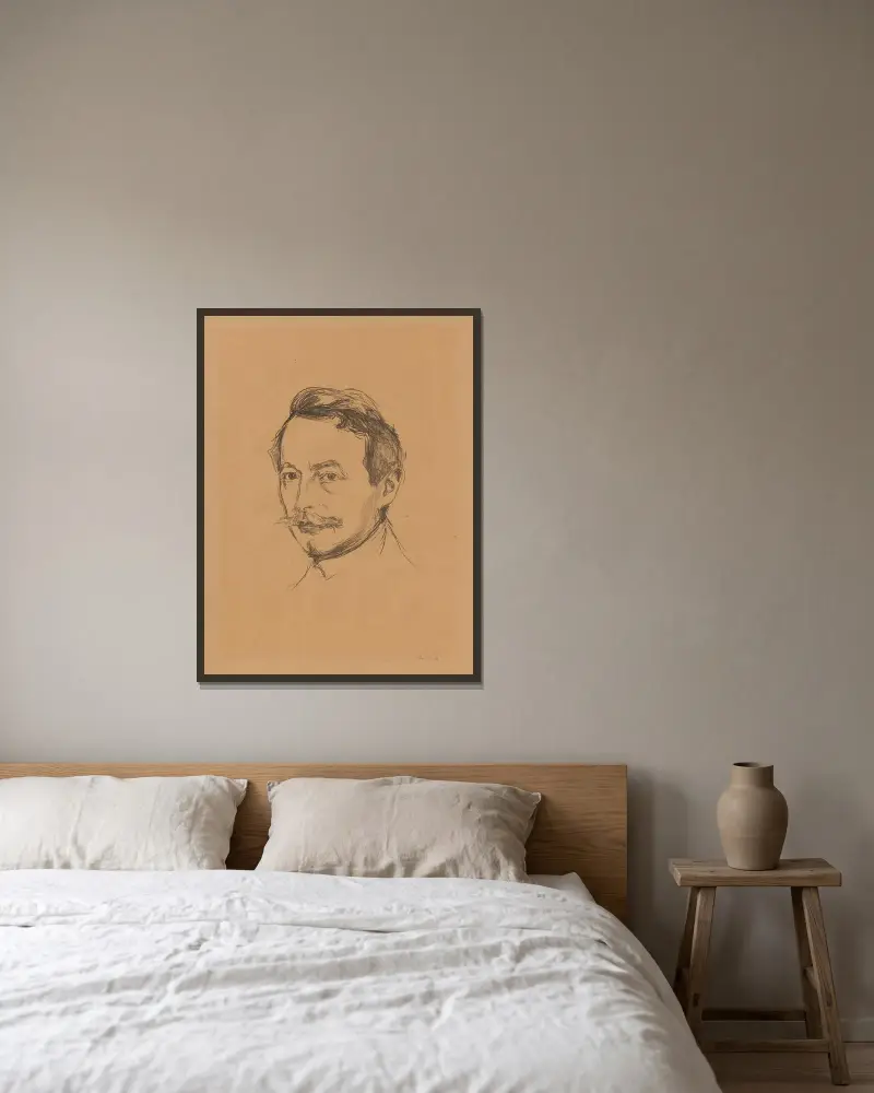 Dr. Max Linde von Edvard Munch gerahmt an einer Wand