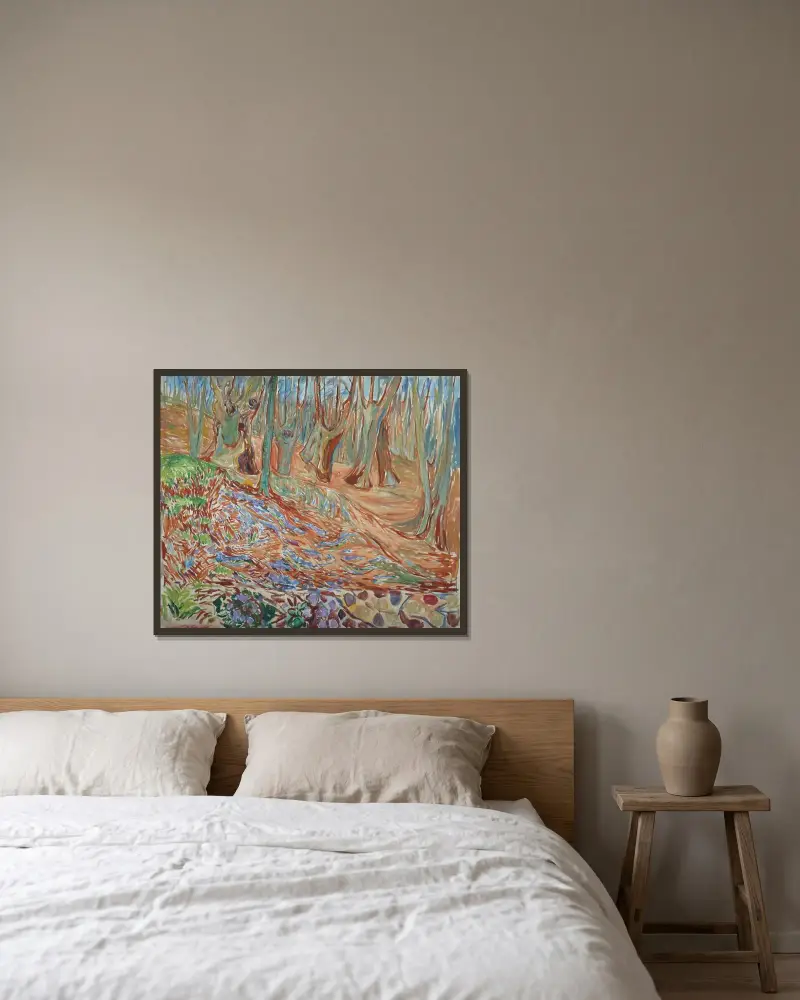 Wiosenny las wiązów, Edvard Munch w ramie na ścianie