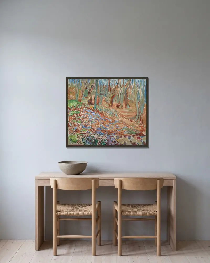 Wiosenny las wiązów, Edvard Munch w ramie na ścianie