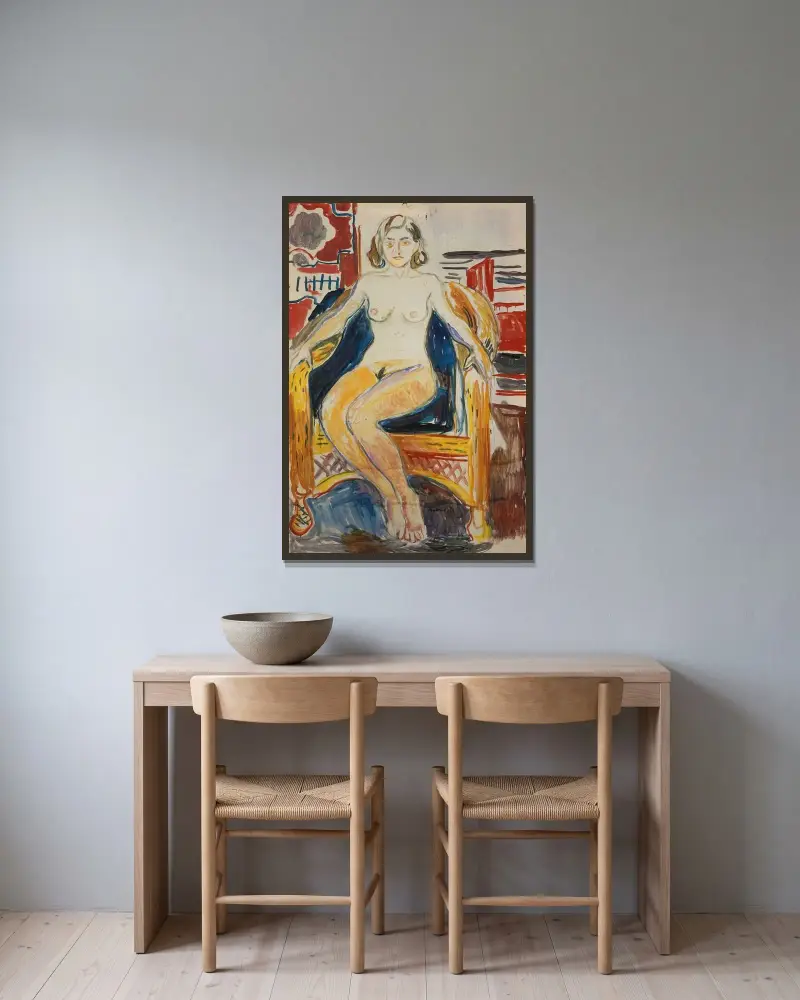 Girl from Nordland av Edvard Munch inramad på en vägg