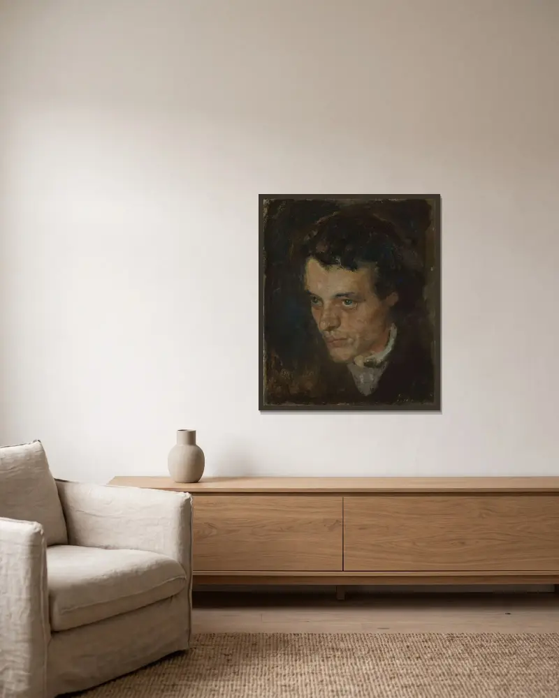 Jørgen Sørensen av Edvard Munch inramad på en vägg