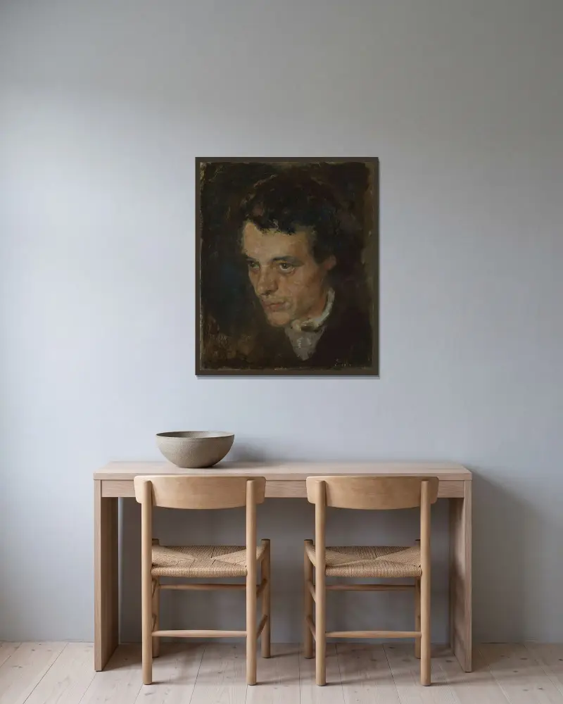 Jørgen Sørensen av Edvard Munch inramad på en vägg