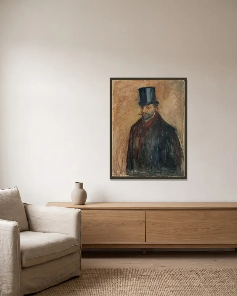 Julius Meier-Graefe av Edvard Munch inramad på en vägg
