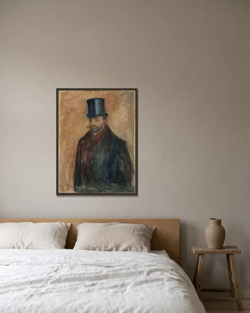 Julius Meier-Graefe av Edvard Munch inramad på en vägg