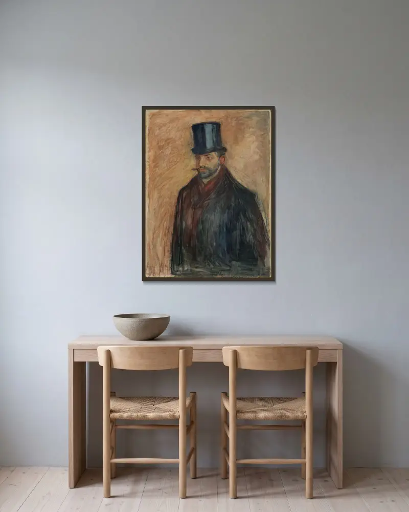 Julius Meier-Graefe av Edvard Munch inramad på en vägg