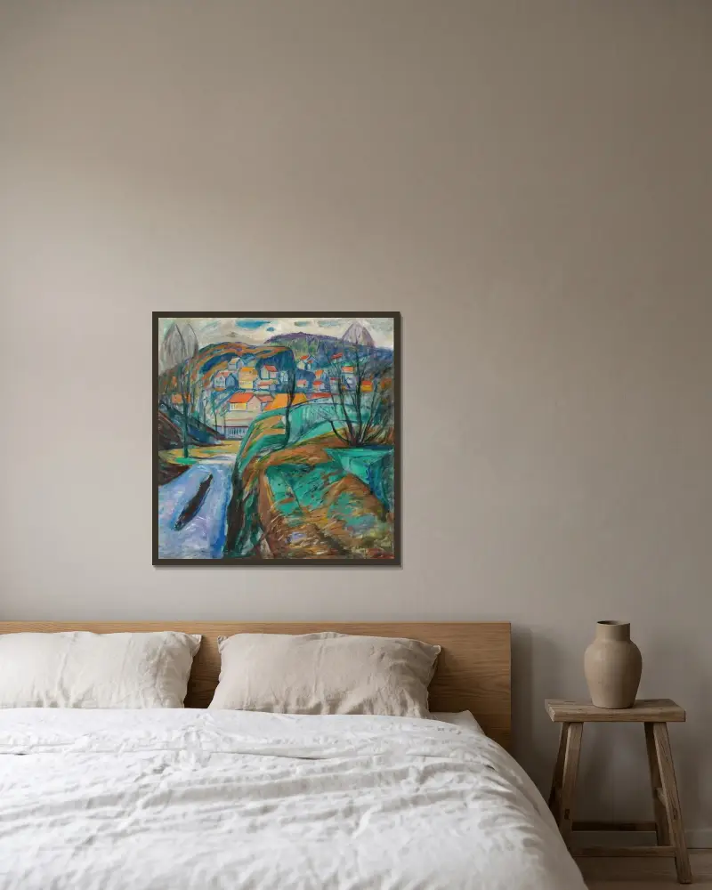Kragerø na wiosnę, Edvard Munch w ramie na ścianie