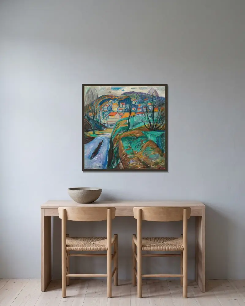 Kragerø na wiosnę, Edvard Munch w ramie na ścianie