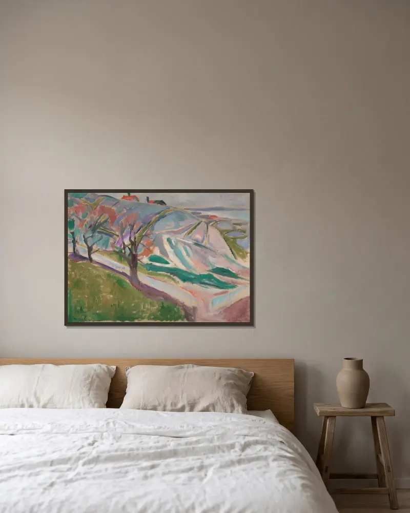 Landscape, Kragerø av Edvard Munch inramad på en vägg