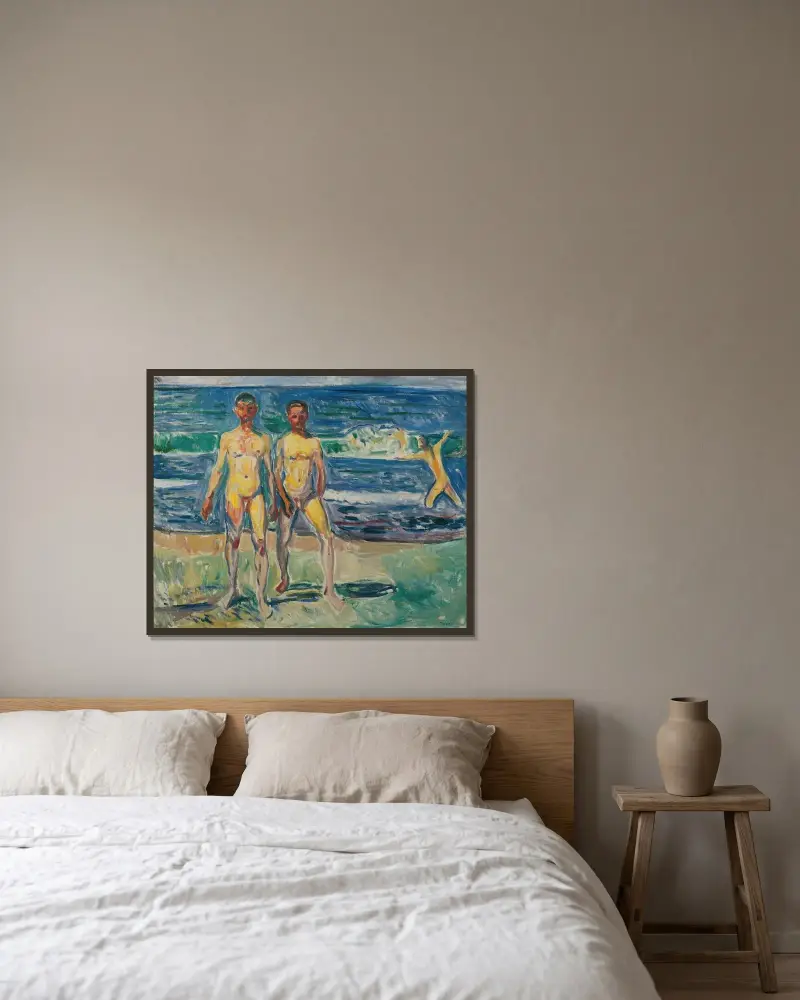 Männer am Meer av Edvard Munch inramad på en vägg