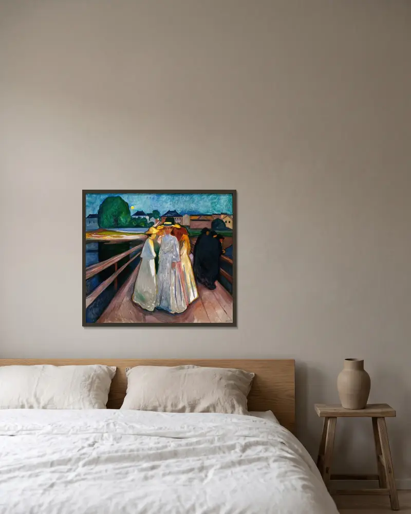 Auf der Brücke, 1903 von Edvard Munch gerahmt an einer Wand