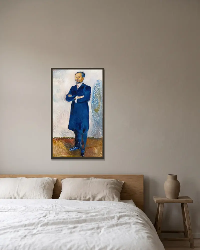 Porträtt av Ernest Thiel, 1907 – nr 2 av Edvard Munch inramad på en vägg