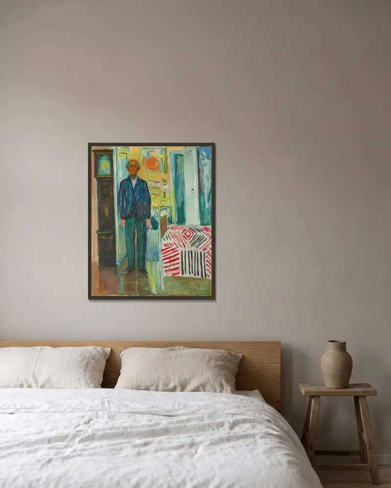 Autoportret, 1940, Edvard Munch w ramie na ścianie