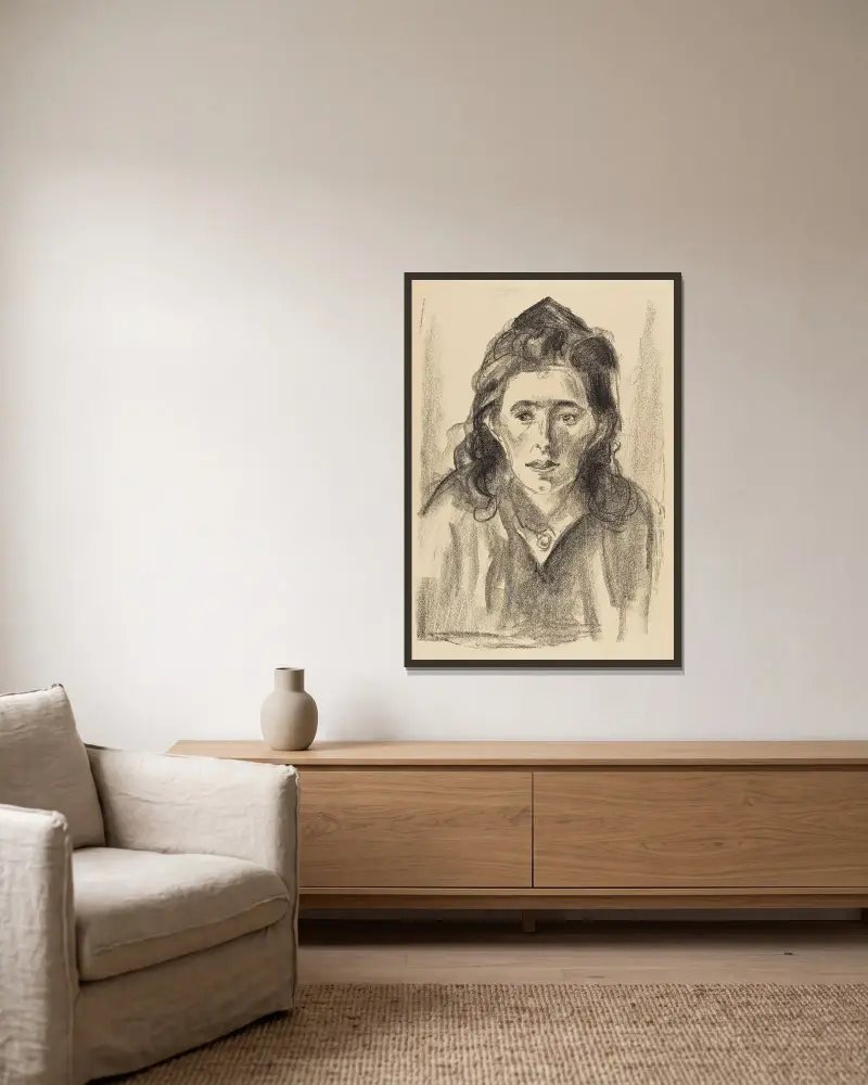 Dívka z ulice, Edvard Munch v rámu na stěně