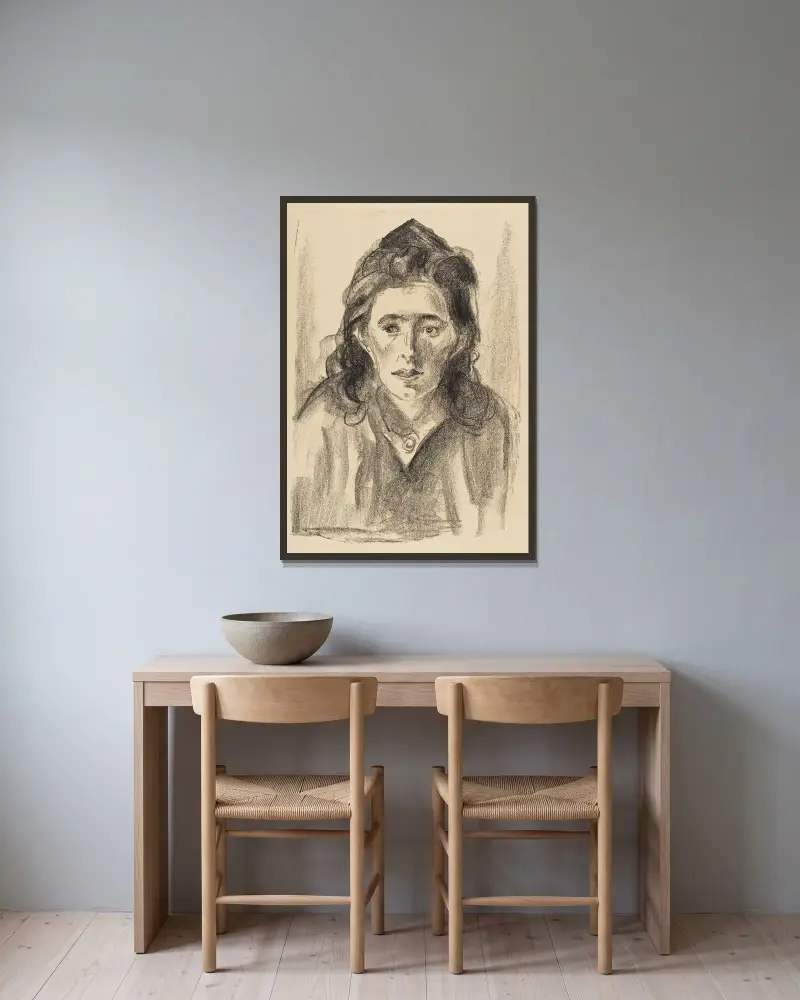 Dívka z ulice, Edvard Munch v rámu na stěně
