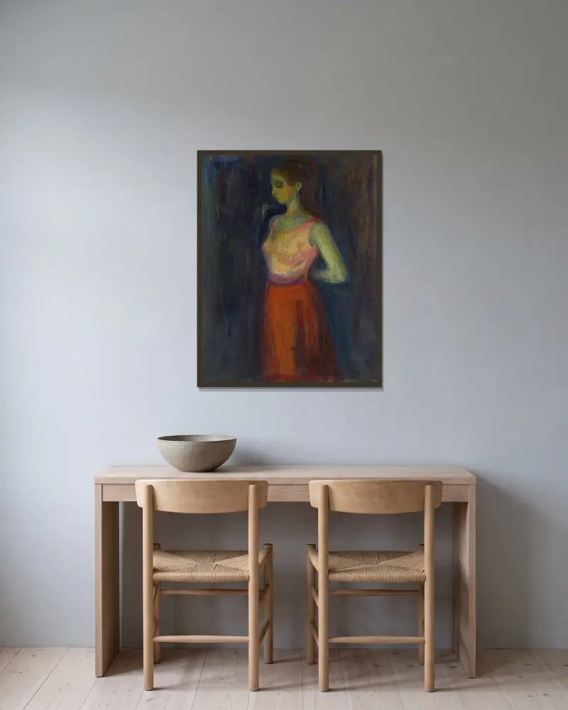 Study of a Model av Edvard Munch inramad på en vägg