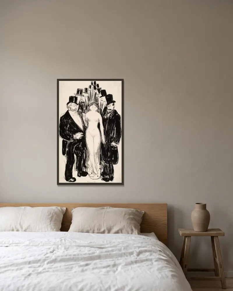 Aleja, Edvard Munch w ramie na ścianie