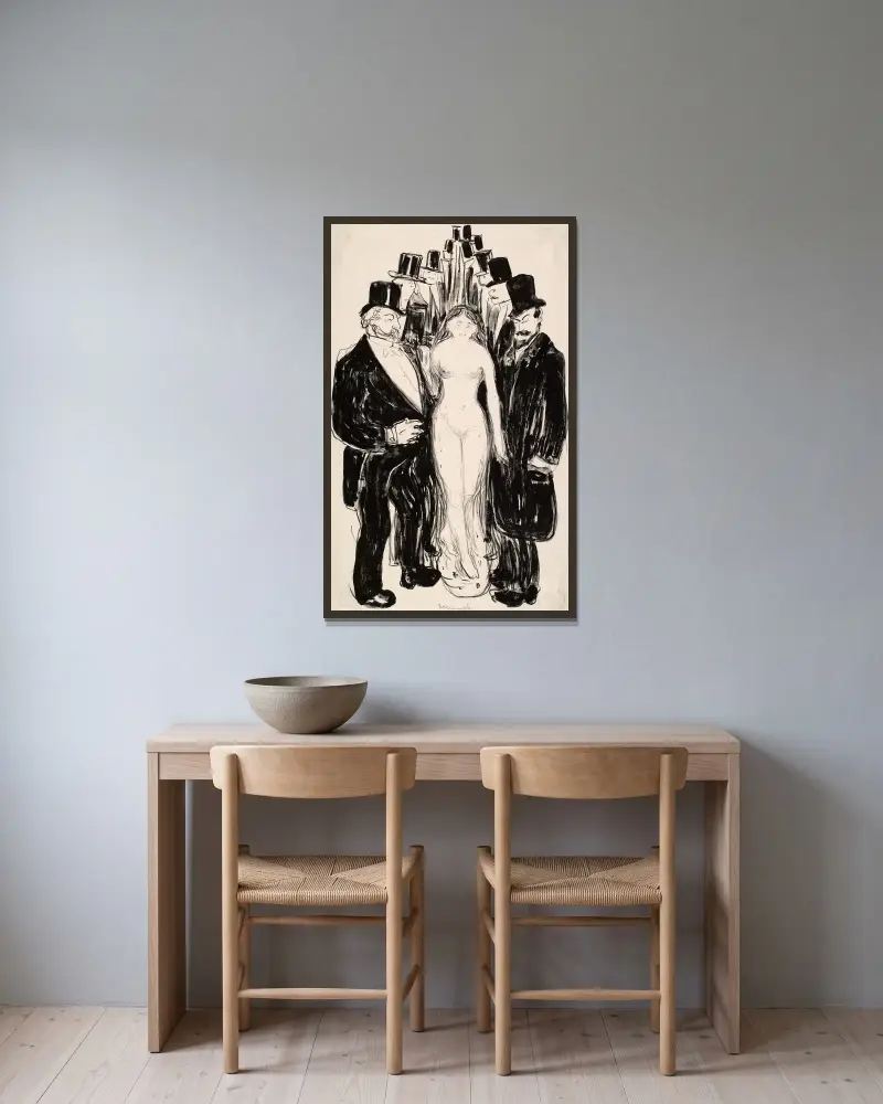 Aleja, Edvard Munch w ramie na ścianie