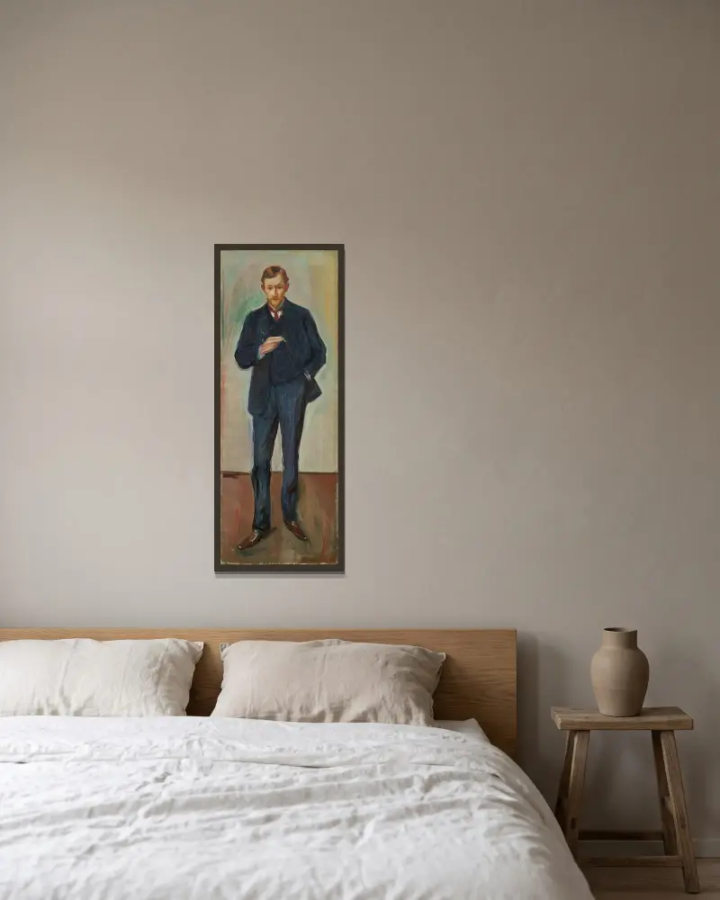 The Frenchman, Marcel Archinard av Edvard Munch inramad på en vägg
