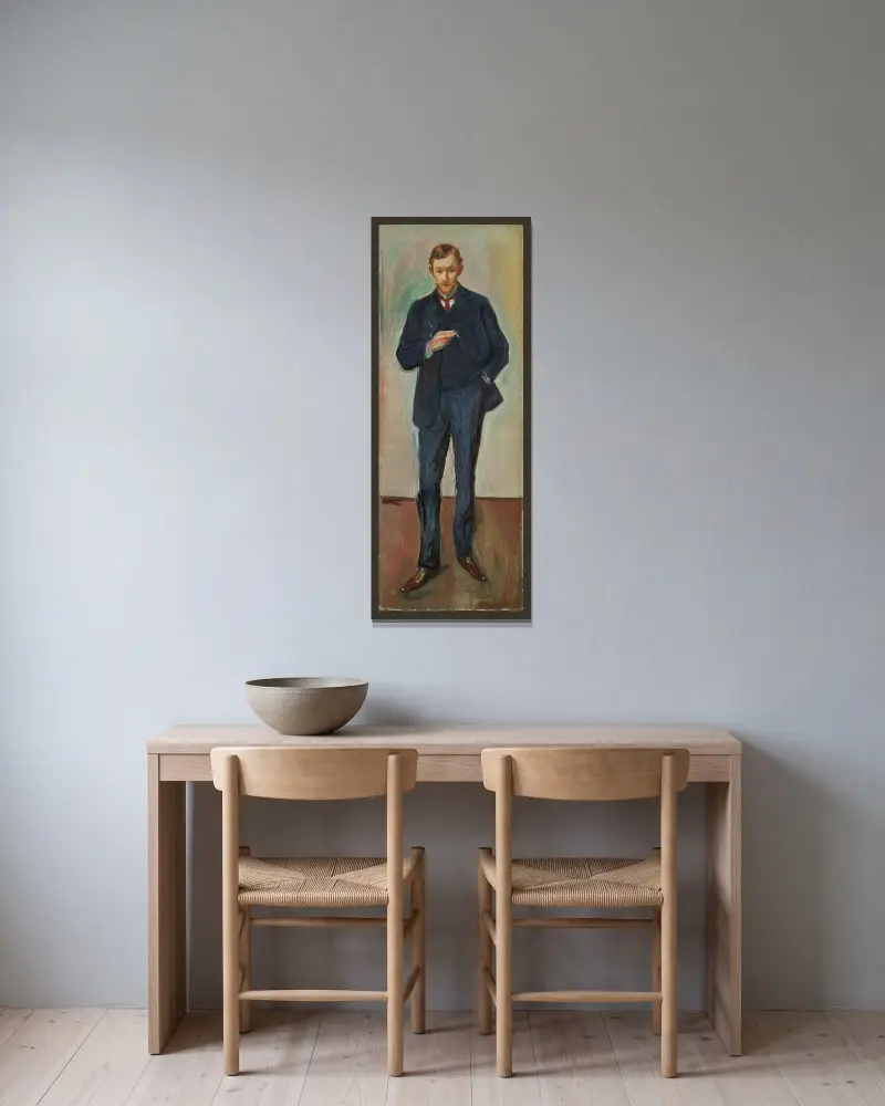 The Frenchman, Marcel Archinard av Edvard Munch inramad på en vägg