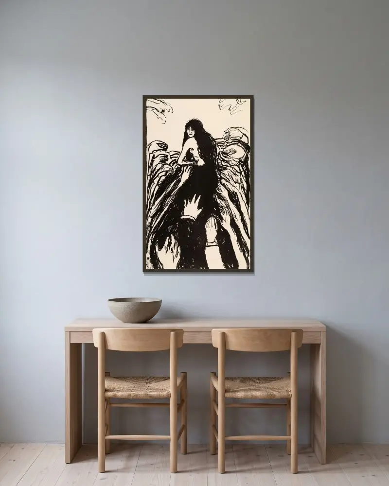 Dłonie – nr 1, Edvard Munch w ramie na ścianie