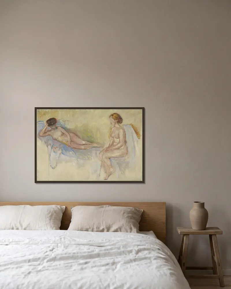 Two Nudes av Edvard Munch inramad på en vägg