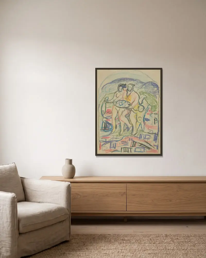 Ohne Titel 10 von Edvard Munch gerahmt an einer Wand