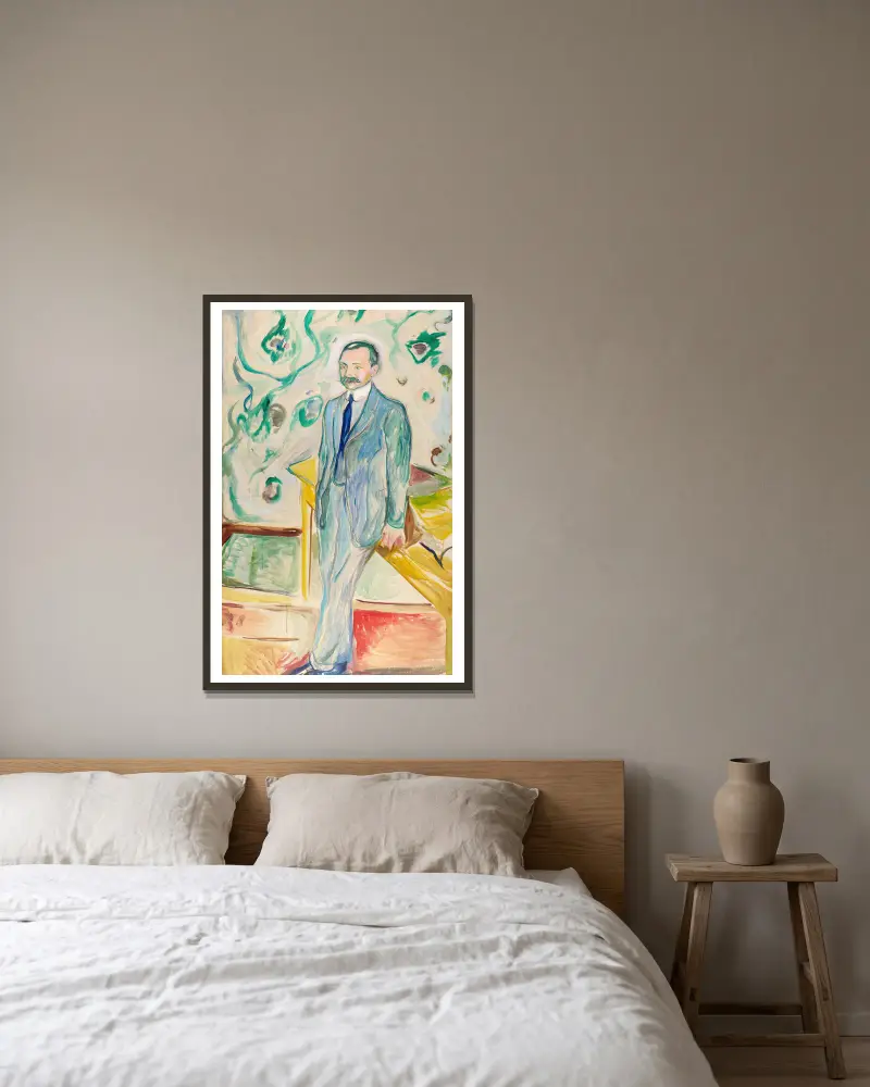 Wilhelm Wartmann av Edvard Munch inramad på en vägg