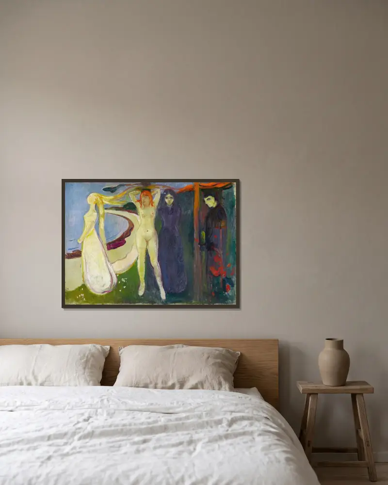 Žena. Sfinga, Edvard Munch v rámu na stěně