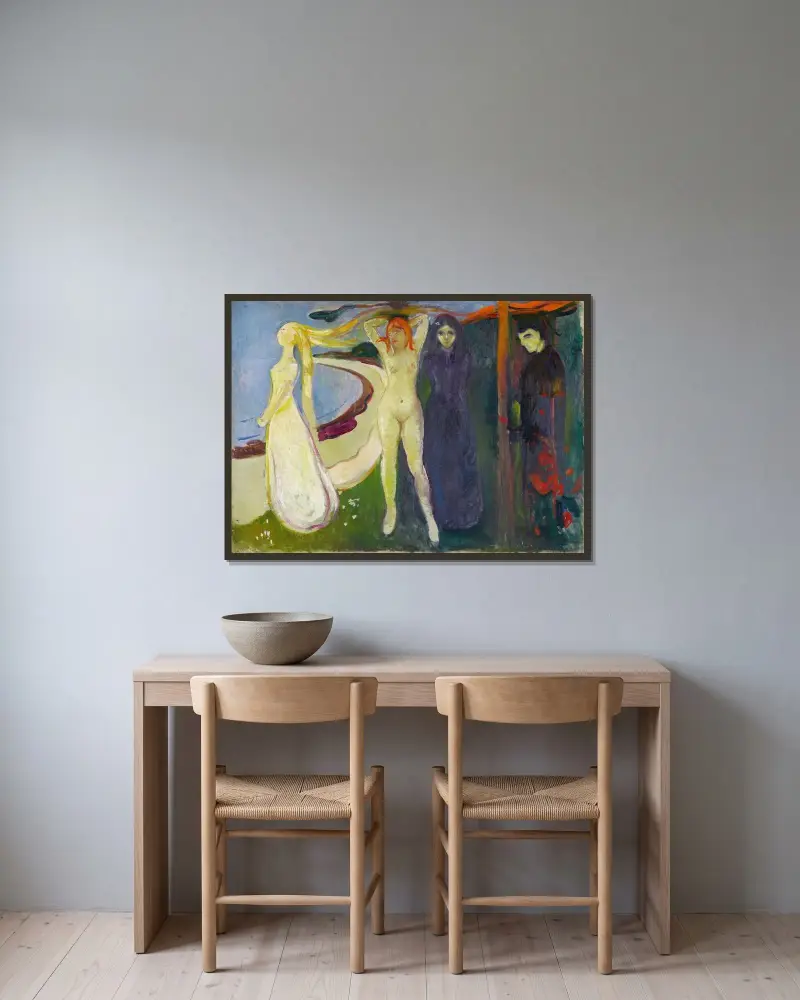 Žena. Sfinga, Edvard Munch v rámu na stěně