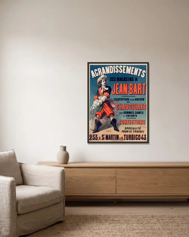 Erweiterung der Geschäfte A. Jean Bart von Edward Ancourt gerahmt an einer Wand