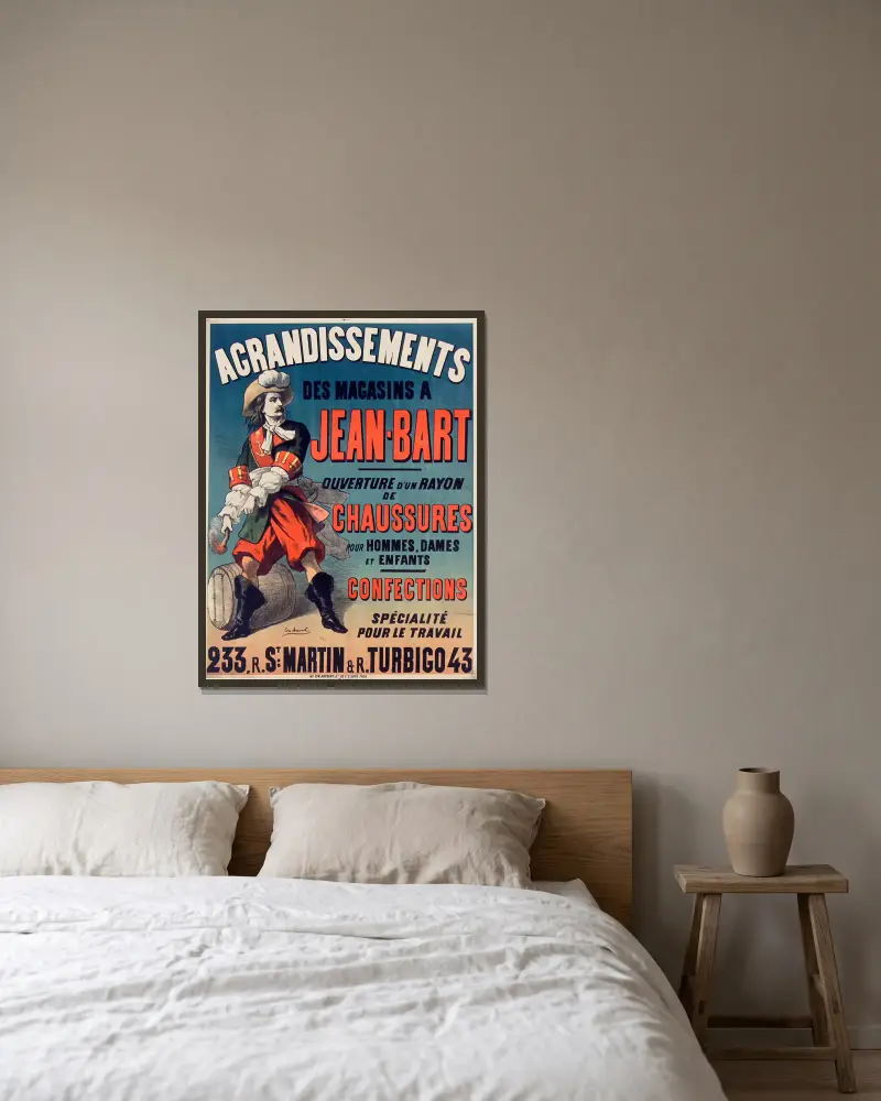 Erweiterung der Geschäfte A. Jean Bart von Edward Ancourt gerahmt an einer Wand