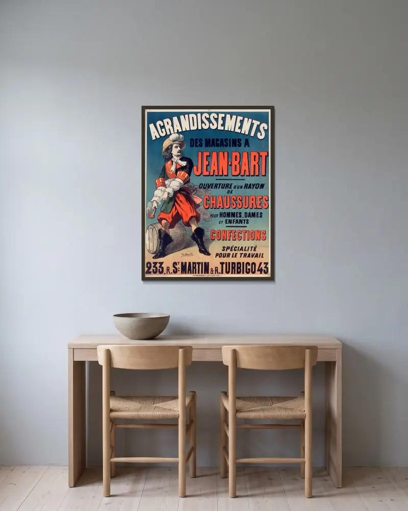 Erweiterung der Geschäfte A. Jean Bart von Edward Ancourt gerahmt an einer Wand