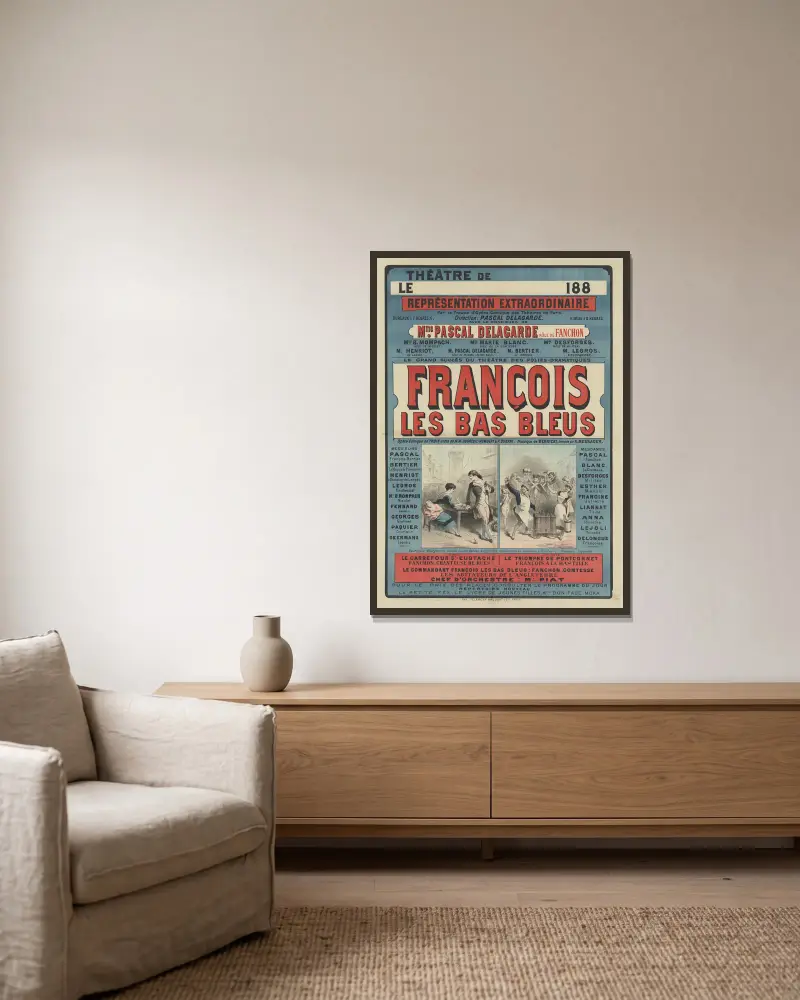 François les bas-bleus von Edward Ancourt gerahmt an einer Wand