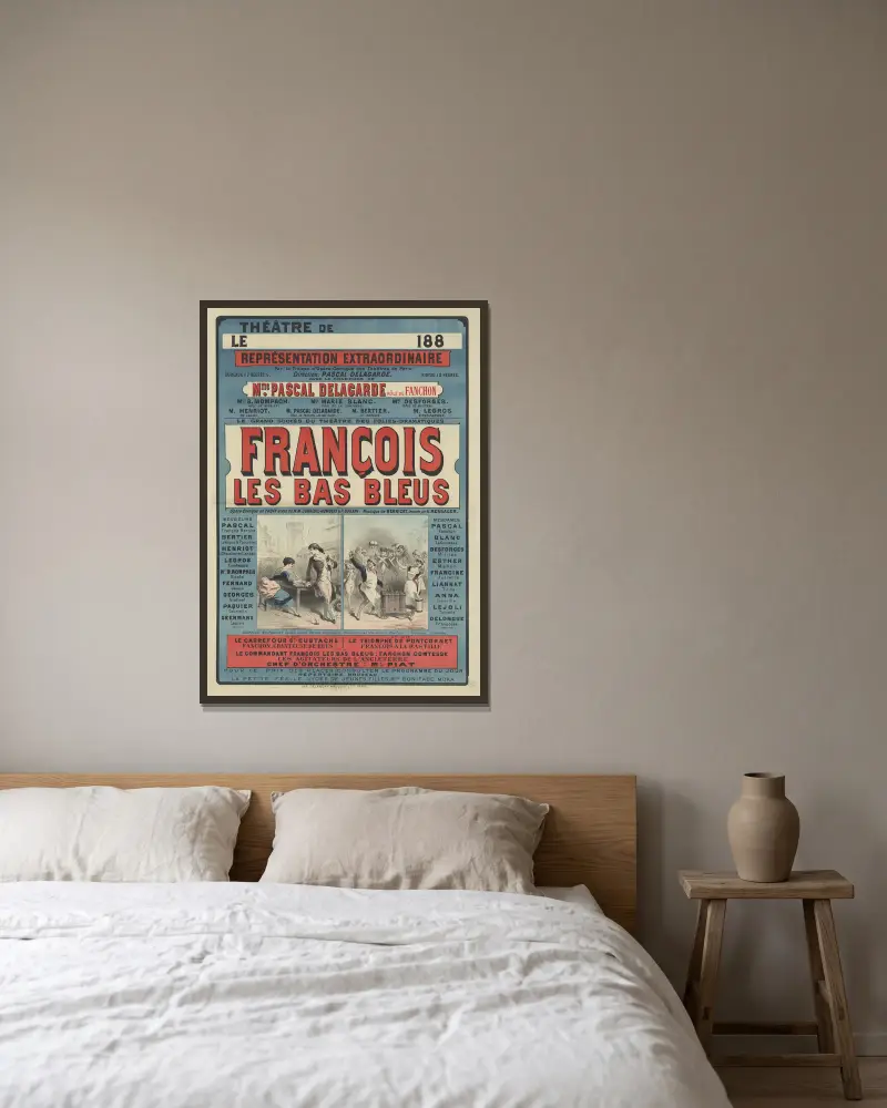 François les bas-bleus von Edward Ancourt gerahmt an einer Wand