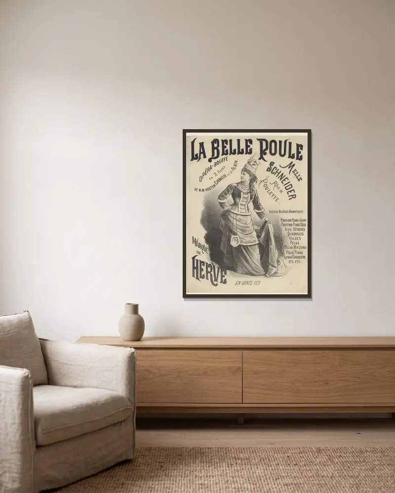 La Belle poule von Edward Ancourt gerahmt an einer Wand