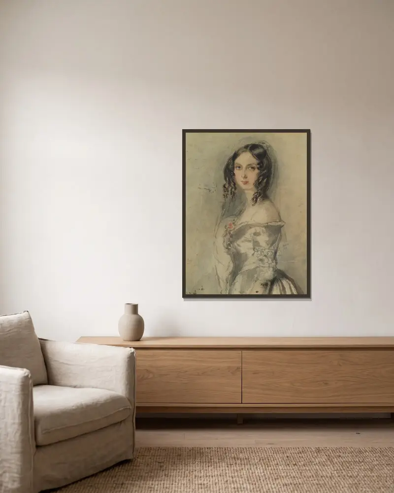 Ada Byron von Alfred Edward Chalon gerahmt an einer Wand