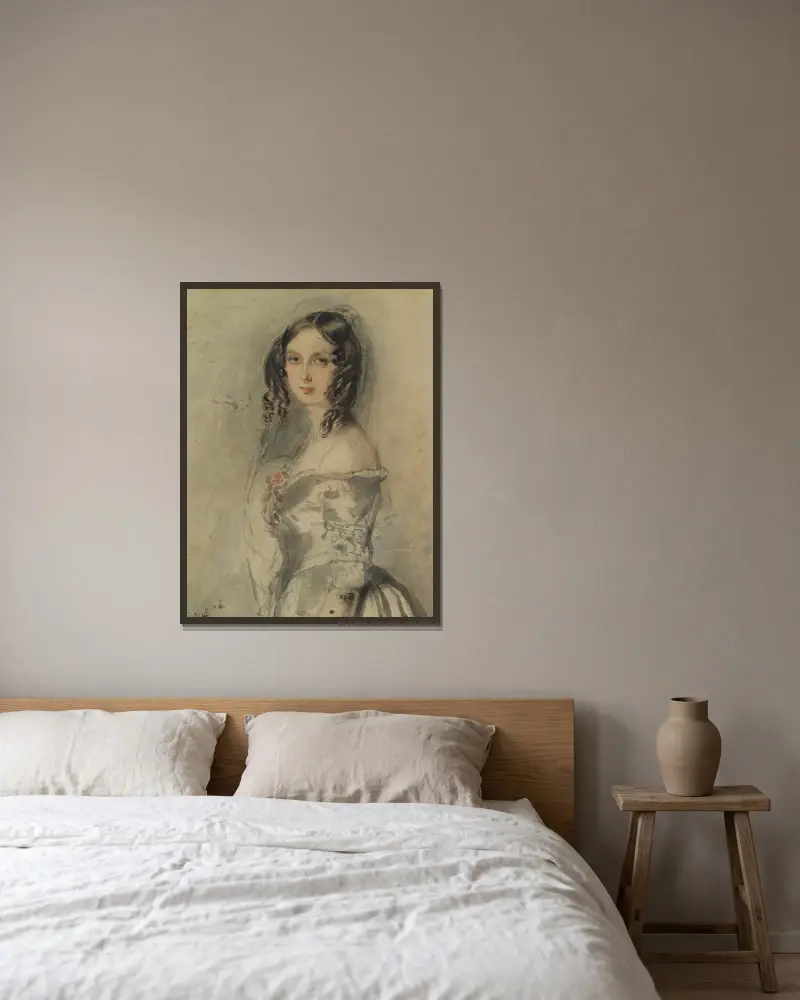 Ada Byron von Alfred Edward Chalon gerahmt an einer Wand