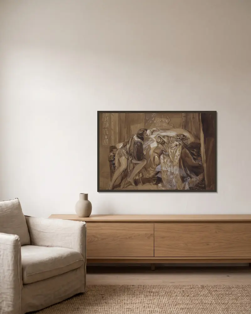 König Heinrich IV., Teil II, IV, 2 von Alfred Edward Chalon gerahmt an einer Wand