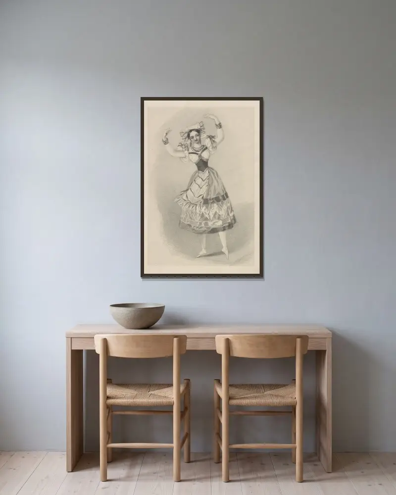 Die Neapolitanerin von Alfred Edward Chalon gerahmt an einer Wand