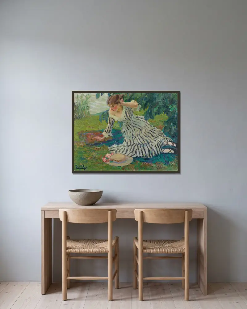 Po siestě, Edward Cucuel v rámu na stěně