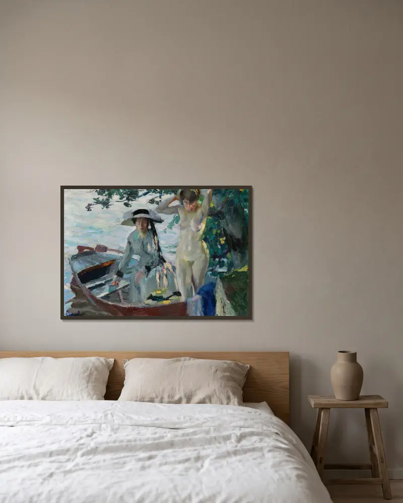Po koupeli, Edward Cucuel v rámu na stěně