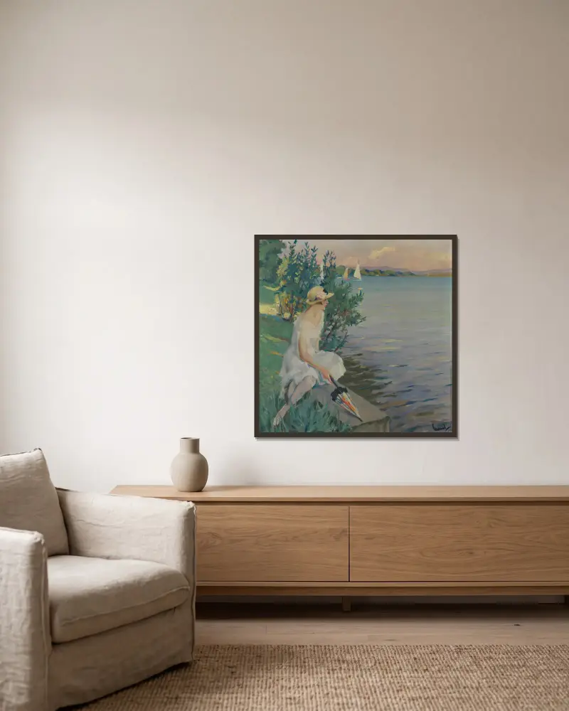 Na mořské zdi, Edward Cucuel v rámu na stěně