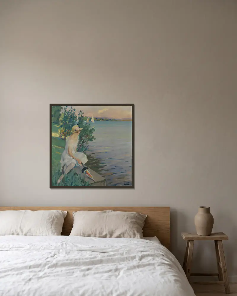 Na mořské zdi, Edward Cucuel v rámu na stěně