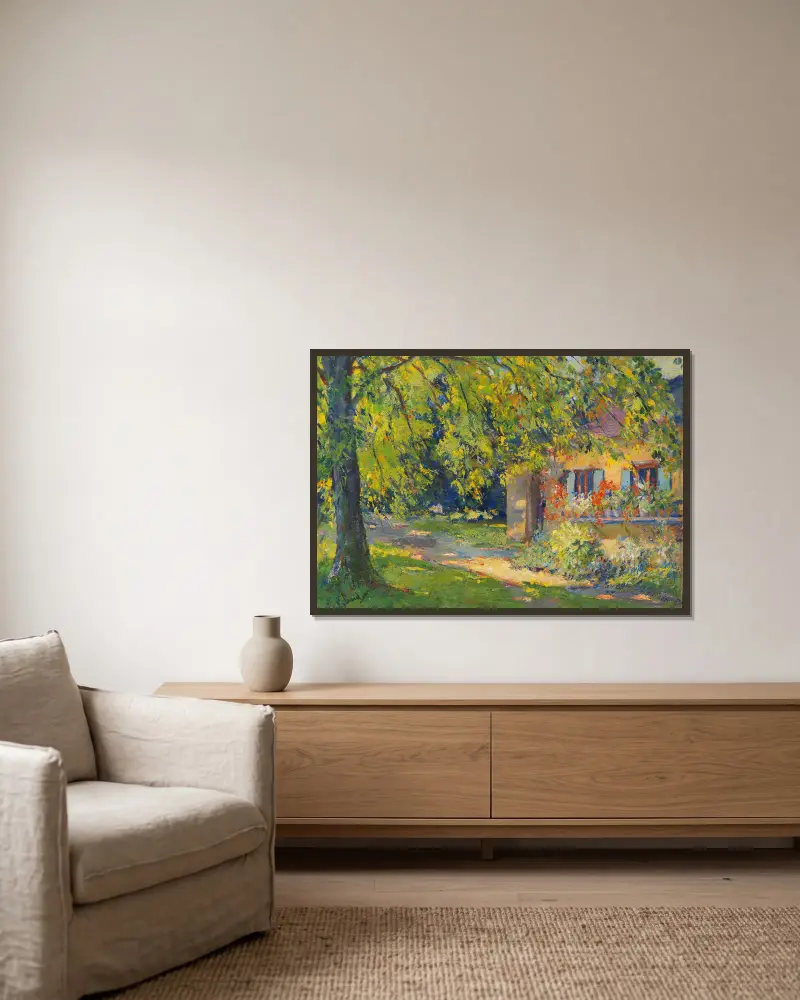 Wiosenny ogród w Starnberg, Edward Cucuel w ramie na ścianie