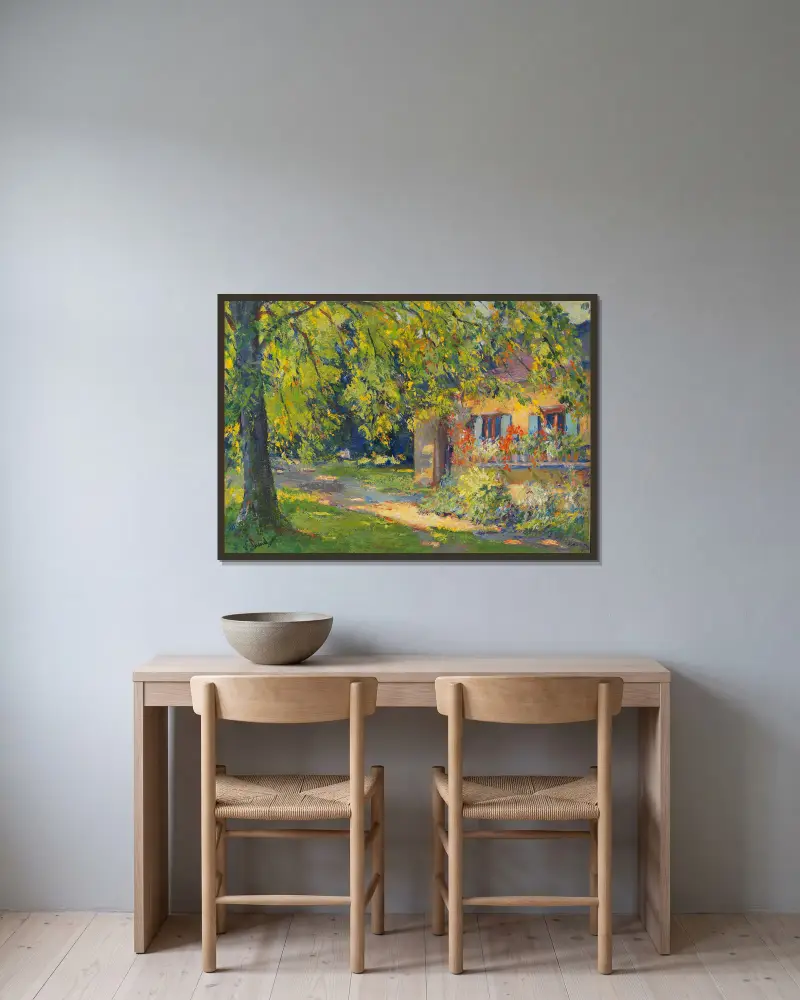 Wiosenny ogród w Starnberg, Edward Cucuel w ramie na ścianie