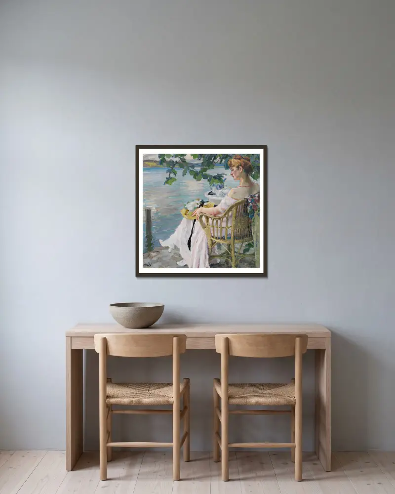 Letni wieczór, Edward Cucuel w ramie na ścianie